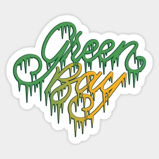 Green Bay Cold Icicle Lettering Sticker